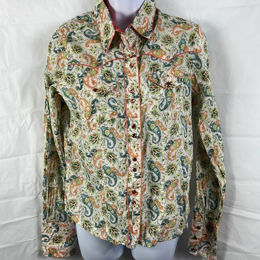 Classic Western ladies snap button Western shirt size Medium